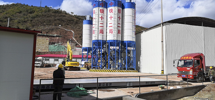 中鐵十二局混凝土攪拌站電子地磅安裝工程案例